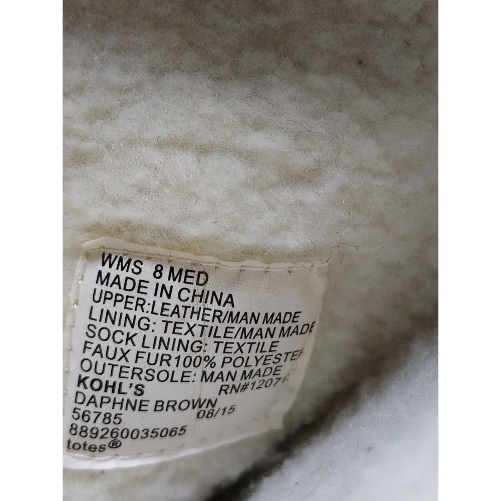 TOTES WOMENS BOOTS SIZE 8 MED - Faux Fur inside HIGH LEG‎ SNOW-RAIN BOOTS